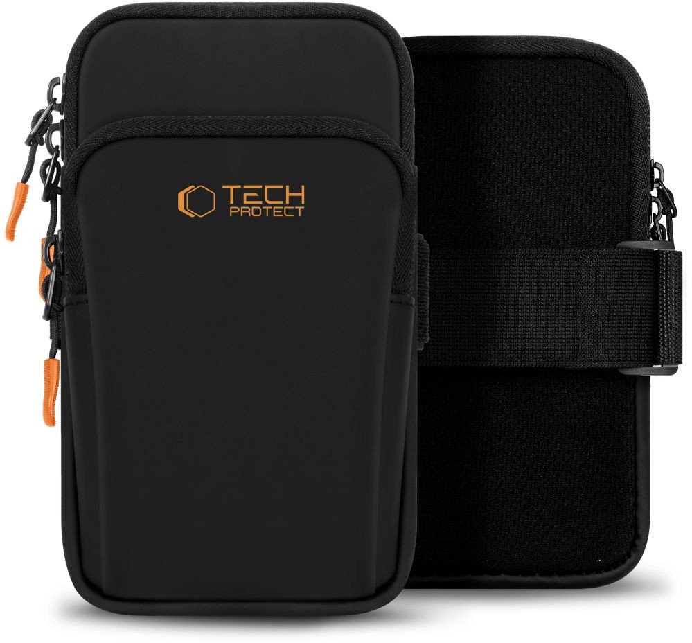 Tech-Protect Univerzální sportovní náramek M7, černá/oranžová