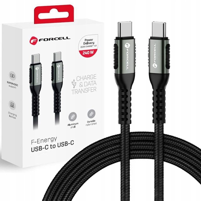 ForCell Kabel USB-C - USB-C 0,5 m černý