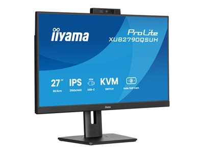 iiyama ProLite XUB2790QSUH-B2 - LED monitor - 27  - 2560 x 1440 QHD @ 100 Hz - IPS - 250 cd/m? - 1300:1 - 0.4 ms - HDMI, DisplayPort, USB-C - reproduktory - cerná, matná