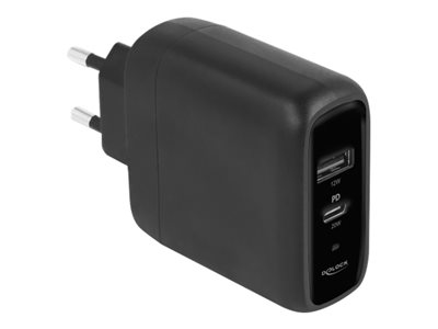 Delock - Síťový adaptér - 32 Watt - PD 3.0 - 2 výstupní konektory (USB, 24 pin USB-C) - černá