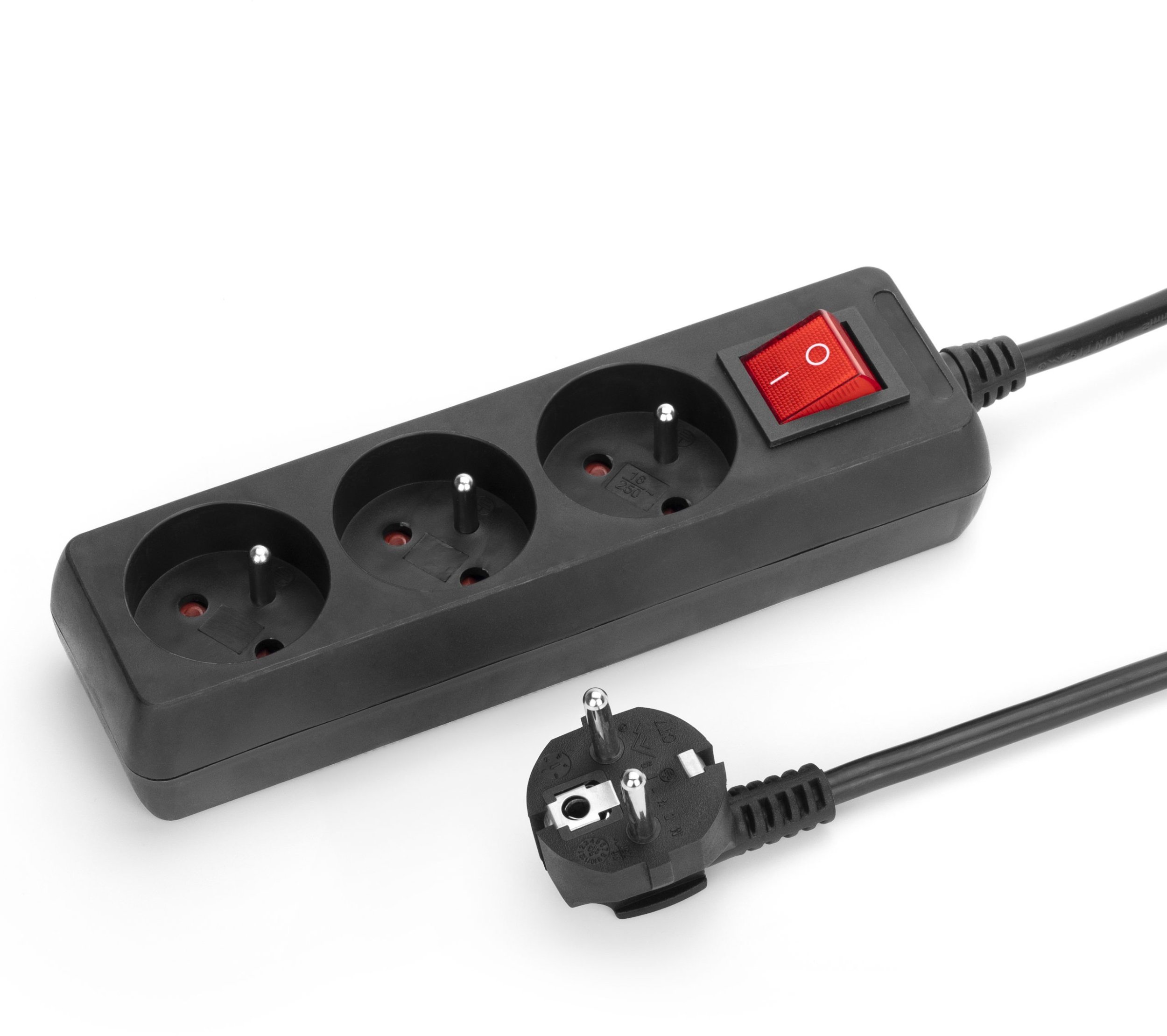 Montis Prodlužovací kabel 3 zásuvky 10m s vypínačem černý MT118B-10 MONTIS