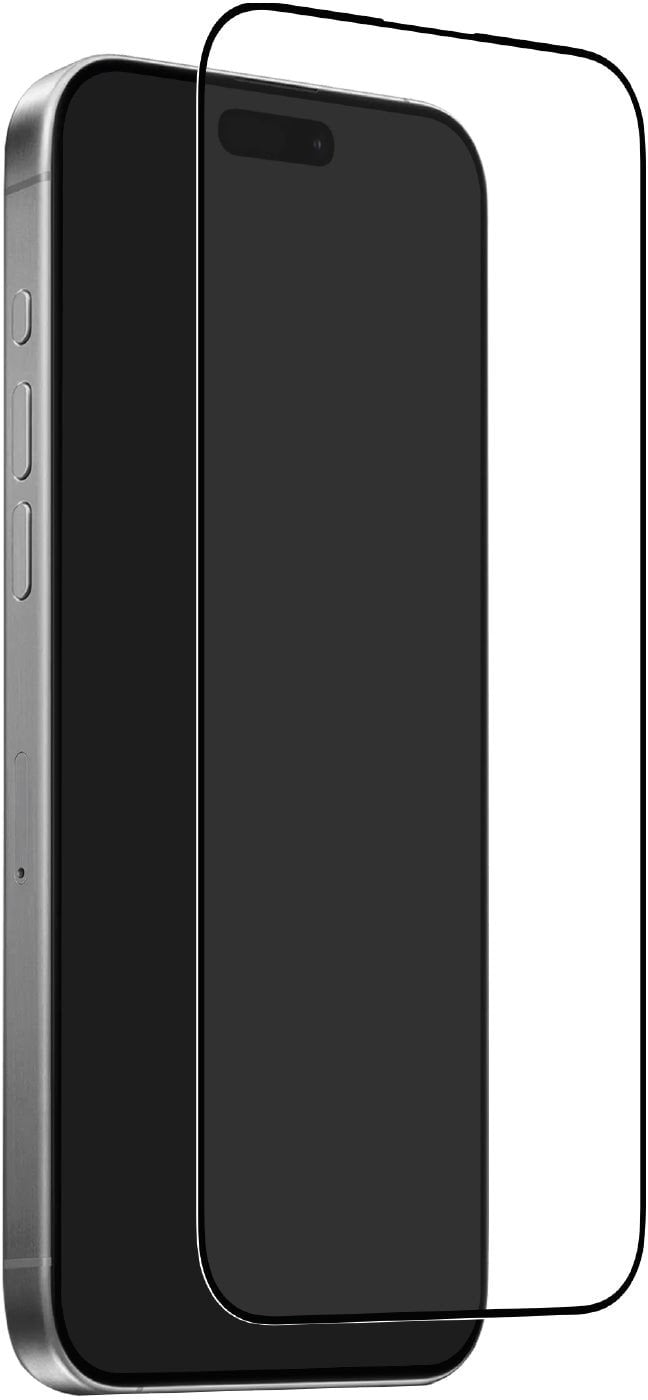 Puro Tvrzené sklo Frame pro iPhone 17 s aplikátorem a černým rámečkem