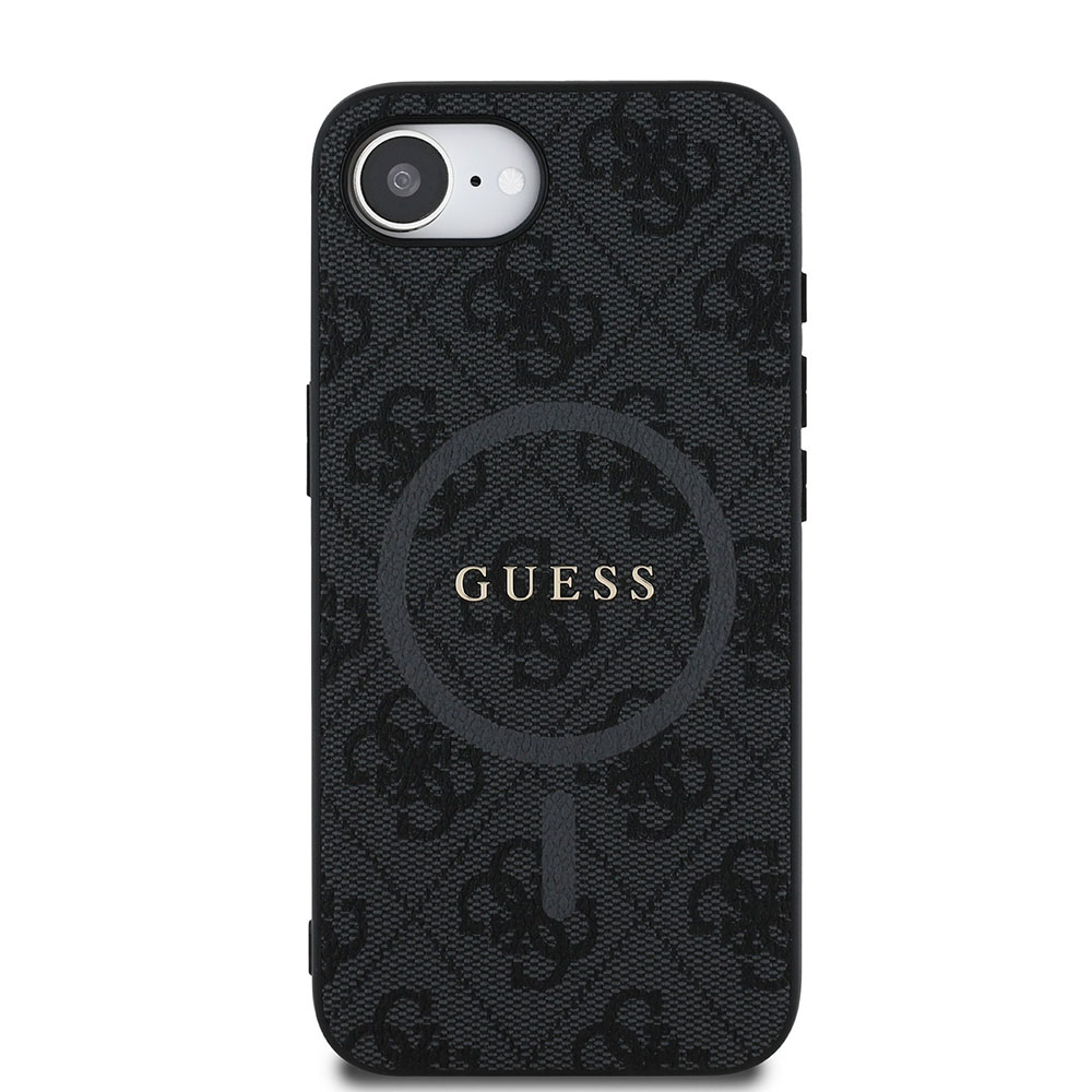 Guess Pouzdro 4G Ring Classic Logo MagSafe pro iPhone 16e černé