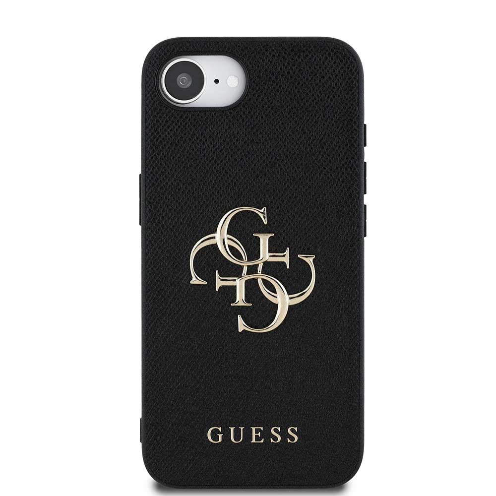 Guess Pouzdro Grained Big 4G Logo Small Classic Logo pro iPhone 16e černé