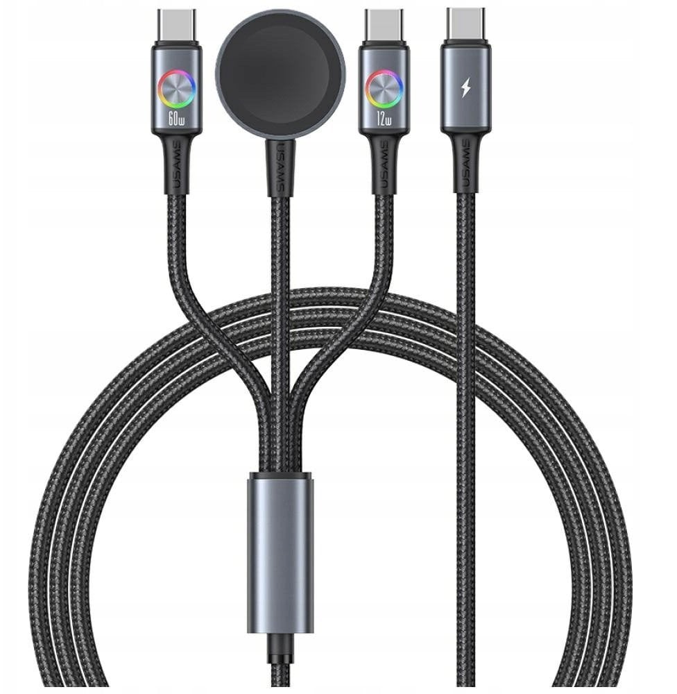 Usams Kabel USB-C - 2x USB-C, černý