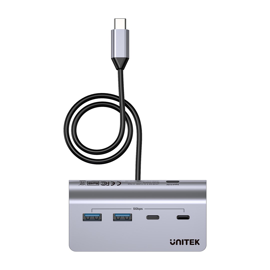 UNITEK HUB USB-C HLINÍKOVÝ 2X USBA 2X USB-C 5GBPS