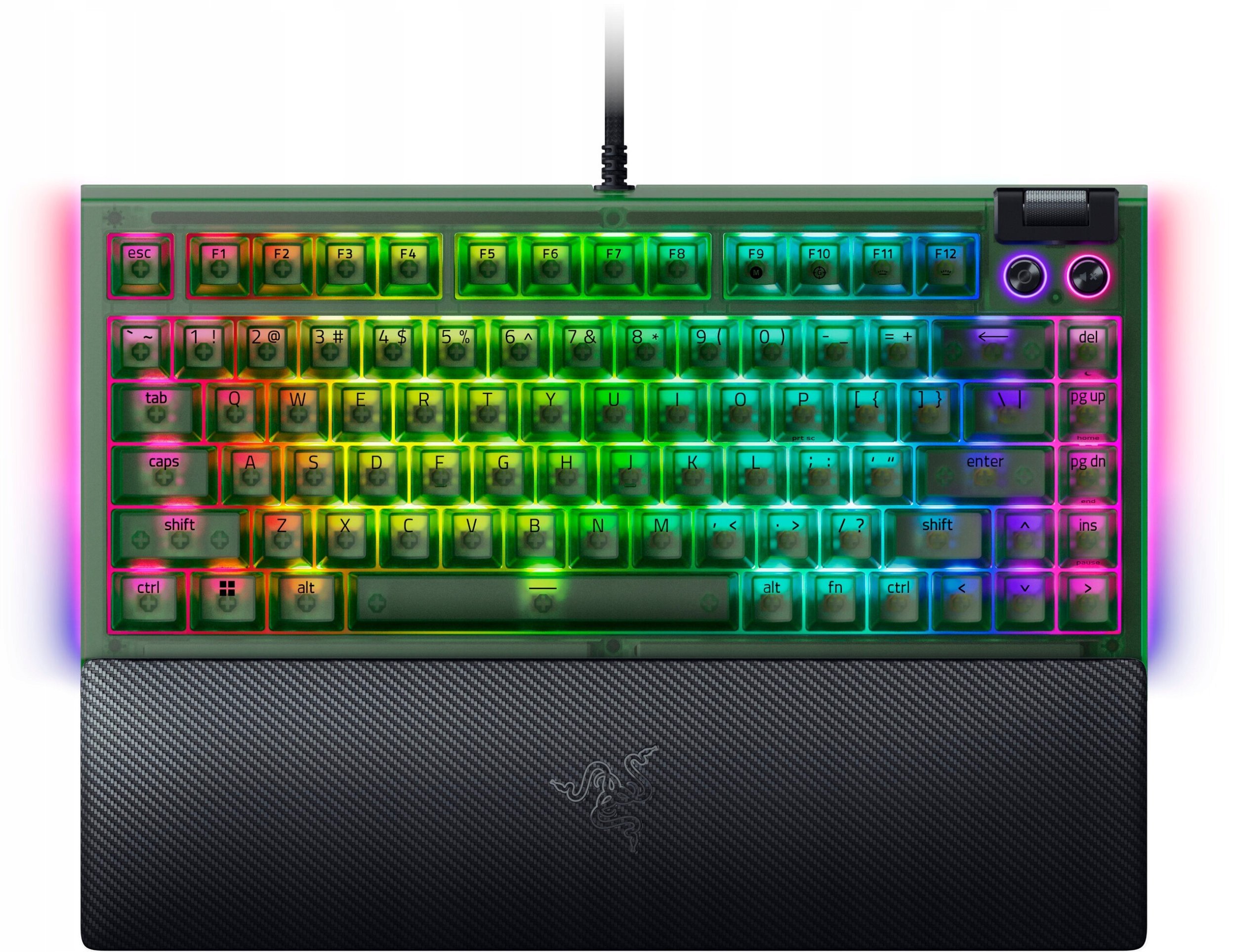 Razer Klávesnice BlackWidow V4 75% Phantom Green Edition Orange (RZ03-05003300-R3M1)