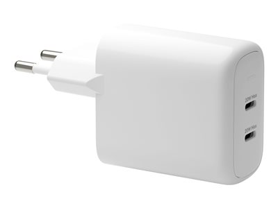 dbramante1928 re-charge - Sítový adaptér - 20 Watt - 3 A - PD/PPS - 2 výstupní konektory (24 pin USB-C) - bílá - Evropa
