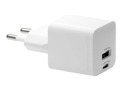 dbramante1928 re-charge - Sítový adaptér - 25 Watt - 2 výstupní konektory (24 pin USB-C, USB) - bílá - Evropa