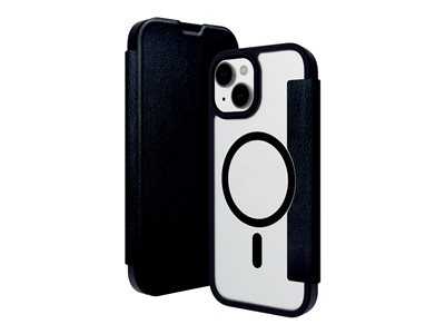 dbramante1928 Helsinki - Pouzdro s klopou pro mobilní telefon - kompatibilita s MagSafe - veganská kuže, plast - clear/black - pro Apple iPhone 15