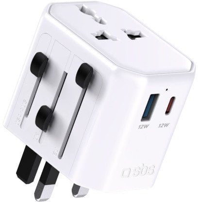 SBS Mobile Cestovní nabíječka SBS 2500W Evropa/USA/Asie/Afrika USB/USB-C