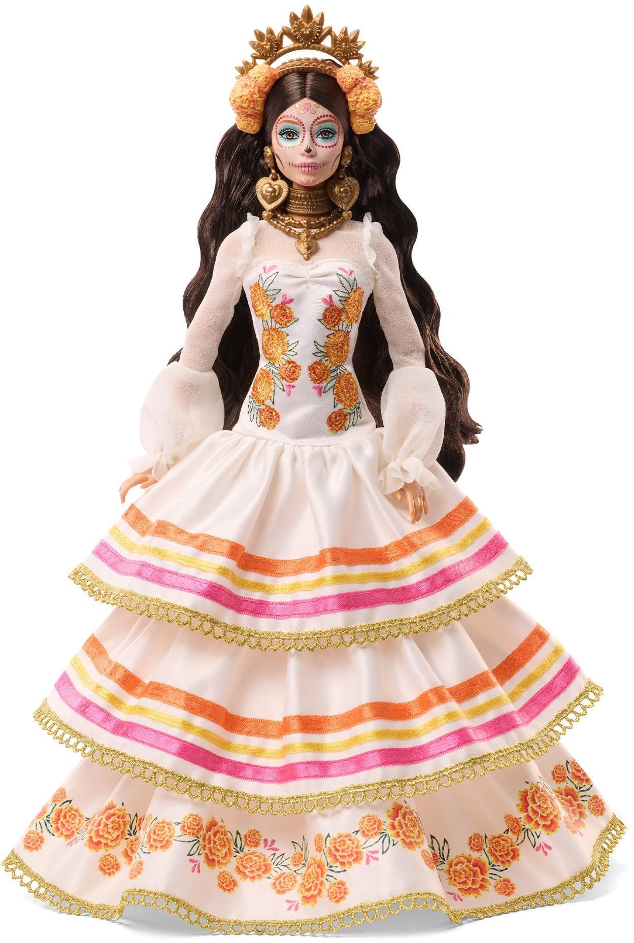 Mattel Barbie Signature Dia De Muertos 2025 - Panenka v krémových volánek