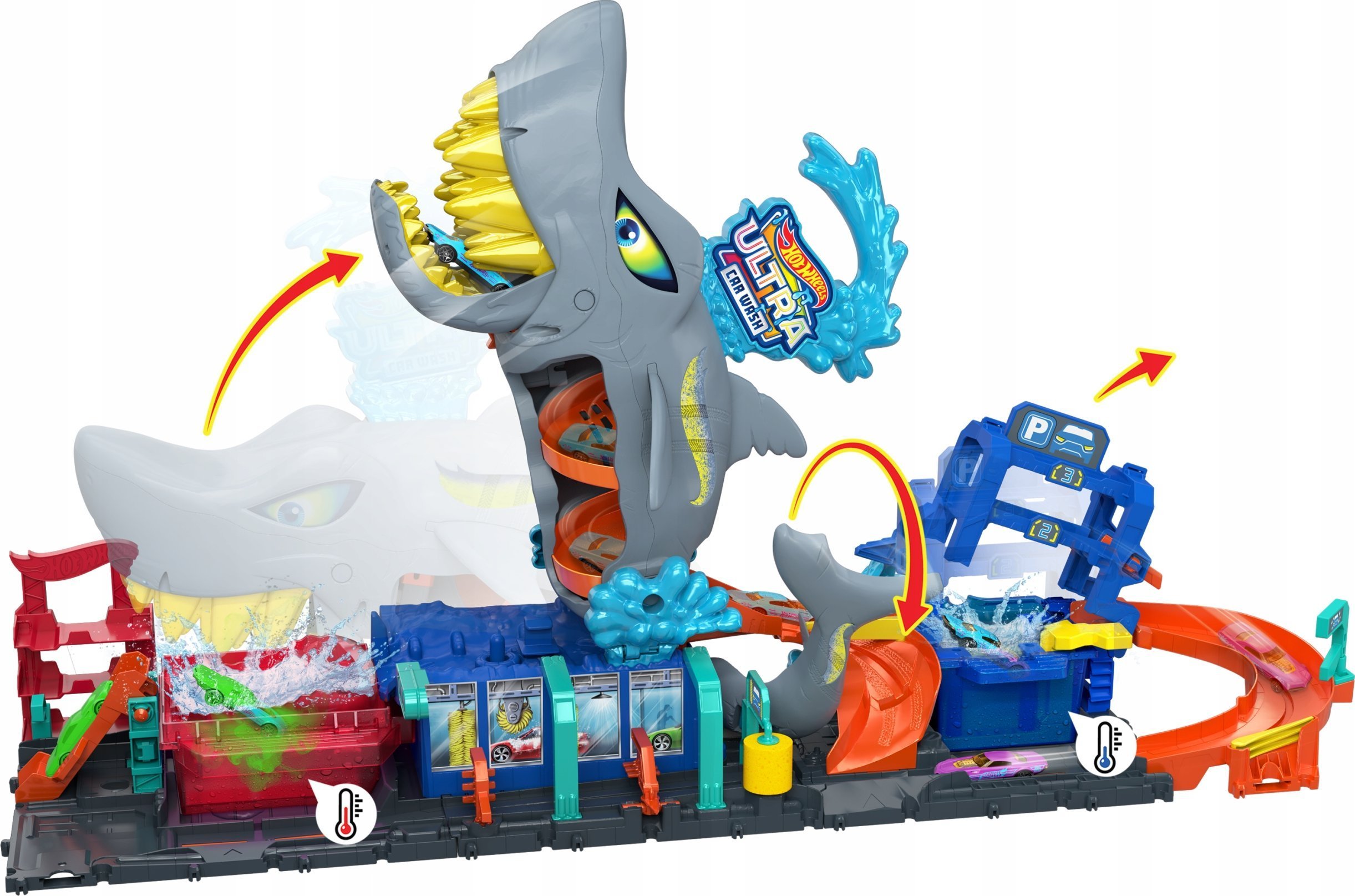 Hot Wheels Hot Wheels City Ultimate Shark Car Wash Building