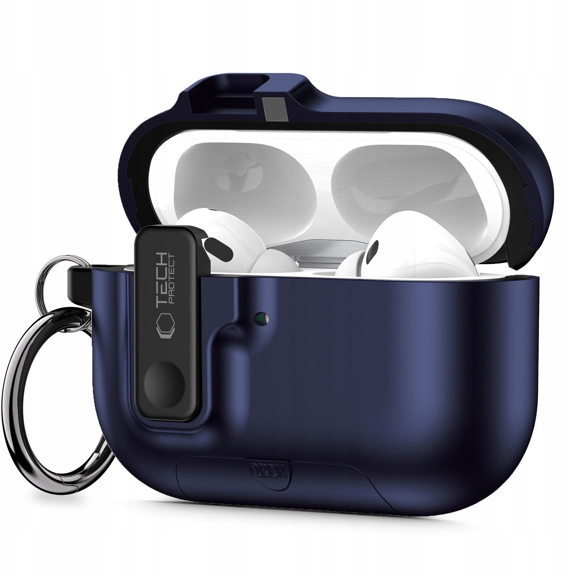 Tech-Protect Pouzdro Slim Hook pro Apple AirPods Pro 3 v tmavě modré barvě