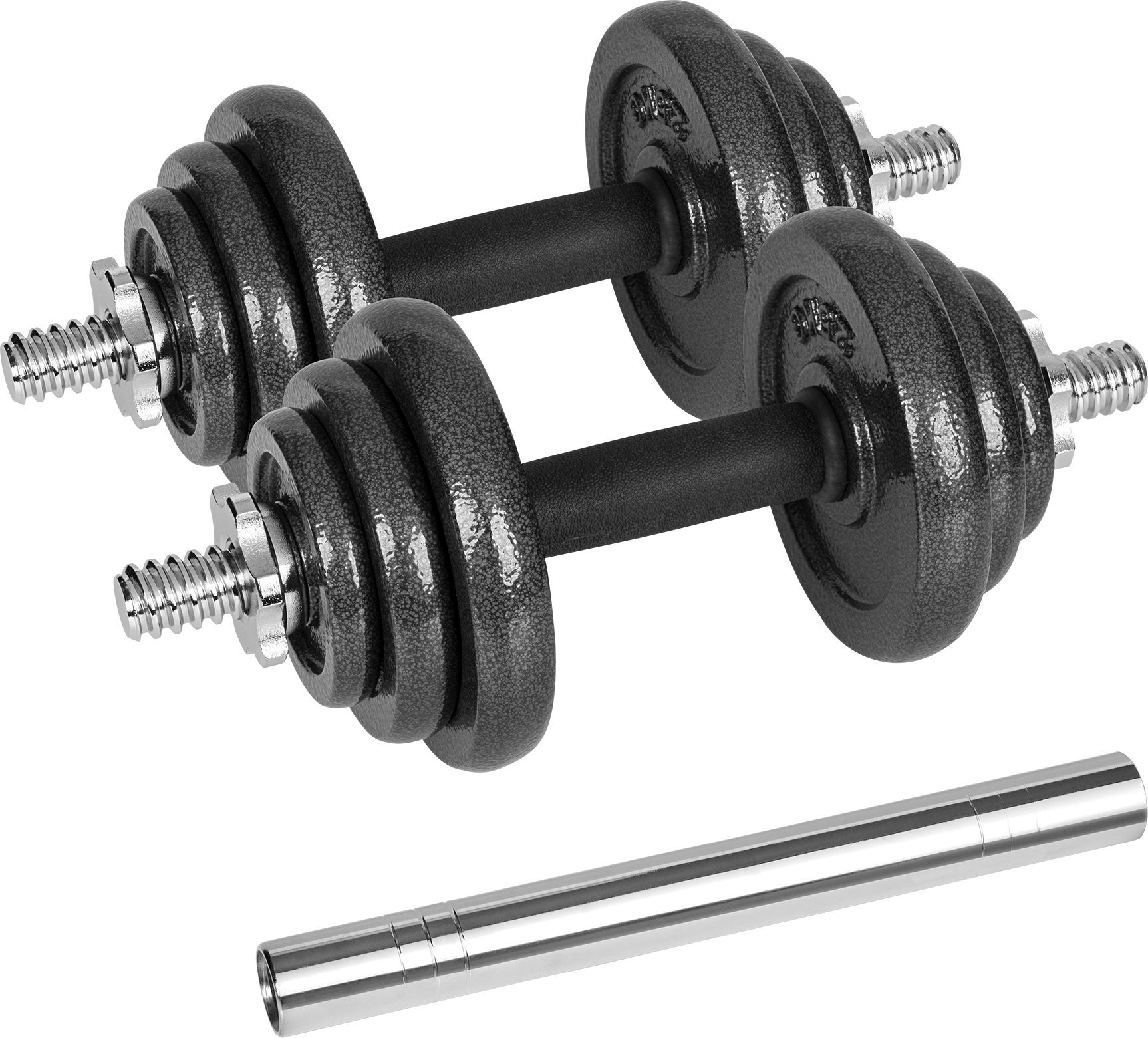 Rebel Active Nastavitelné litinové činky v kufříku s tyčí, sada 20 kg REBEL ACTIVE