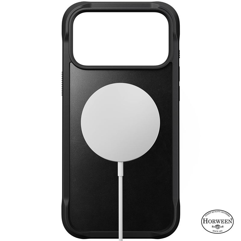 NOMAD kryt Rugged Leather Case Magsafe Horween pro iPhone 17 Pro Max - Black