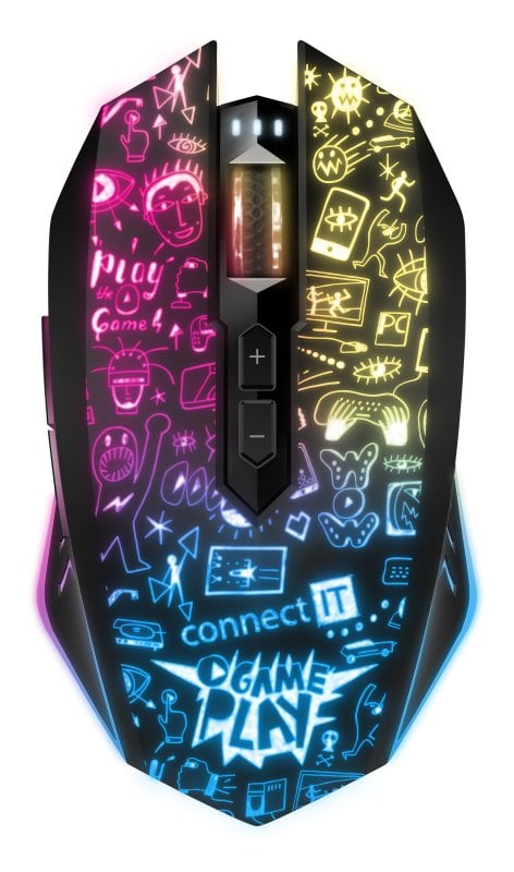 CONNECT IT DOODLE 2 PRO bezdrátová herní myš, ČERNÁ