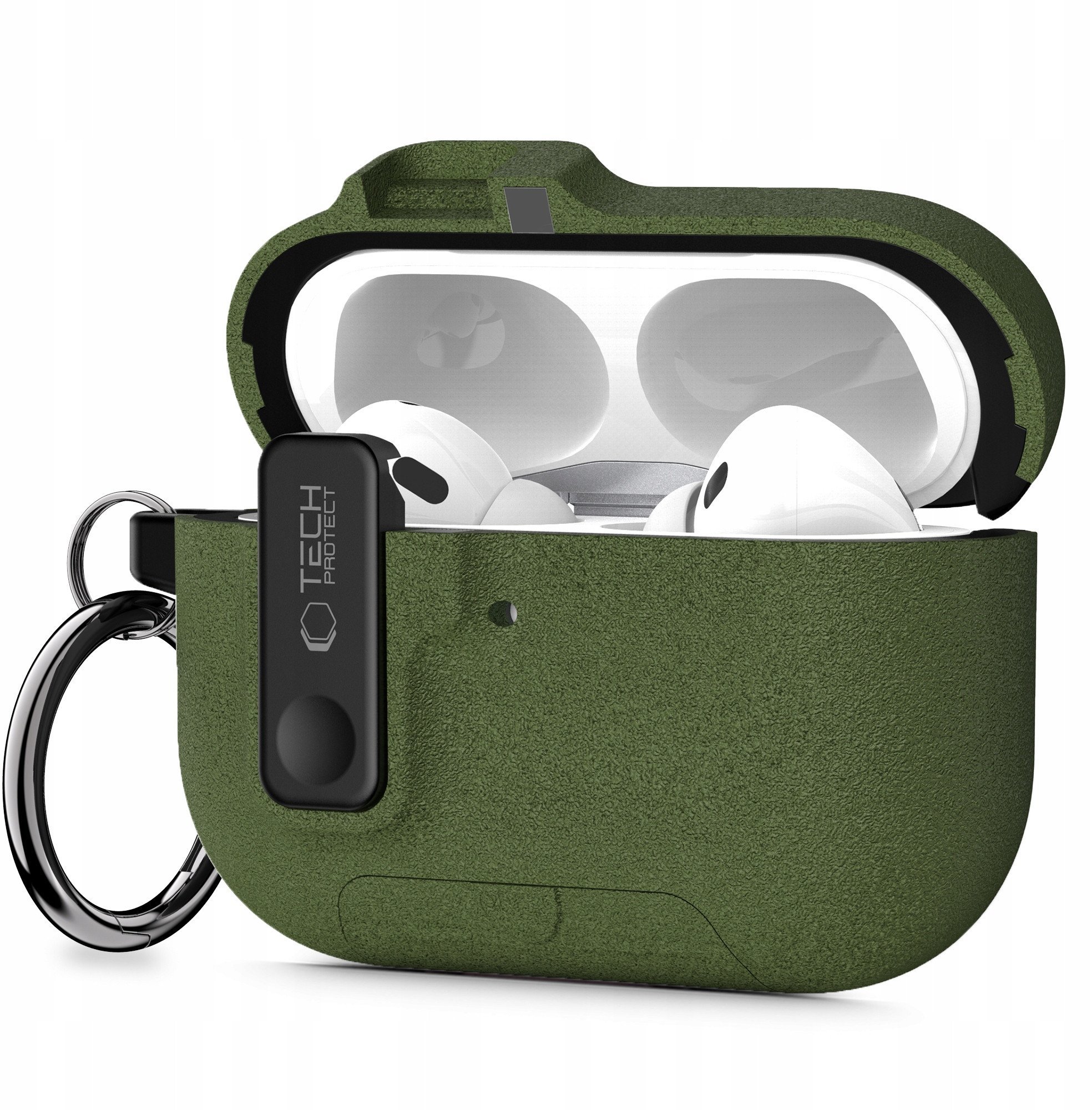 4kom.pl Pouzdro Tech-Protect Slim Hook pro Apple AirPods Pro 3 olivově zelené