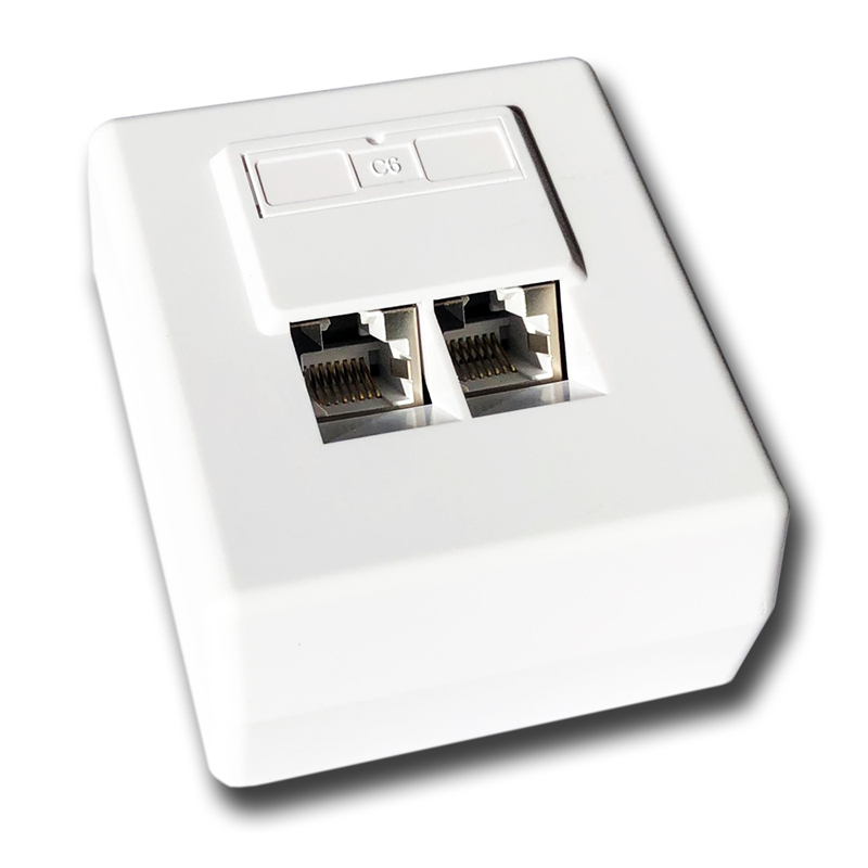 STP dvojzásuvka nad omítku 45 st. - Cat.6