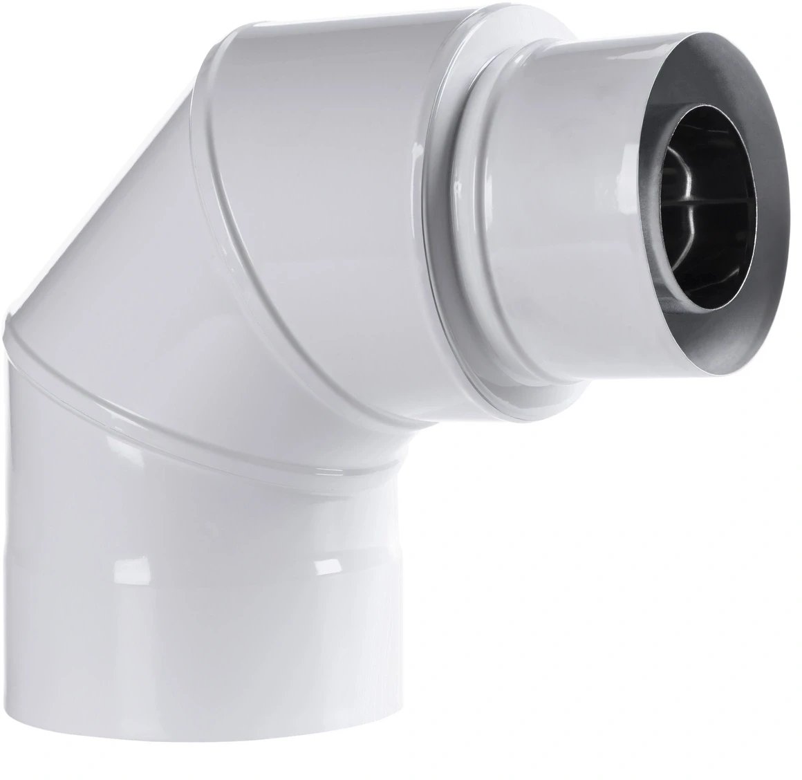 Alkotest 80/125-60/100 TURBO KOLENO DVOUstěNNÉ 90 REDUKCE BÍLÁ 0/ RSK.SX-TDNV80/125K90RB