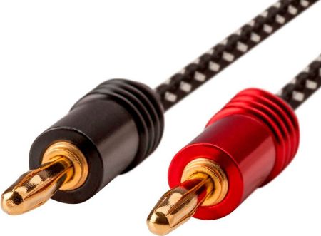 Monoprice Banánový kabel x2 - Banánový kabel x2 1,8 m černý