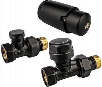 KFA ARMATURA KRAKÓW 757-030-81-BL Termostatická sada pro radiátory, simple comfort pro, černá