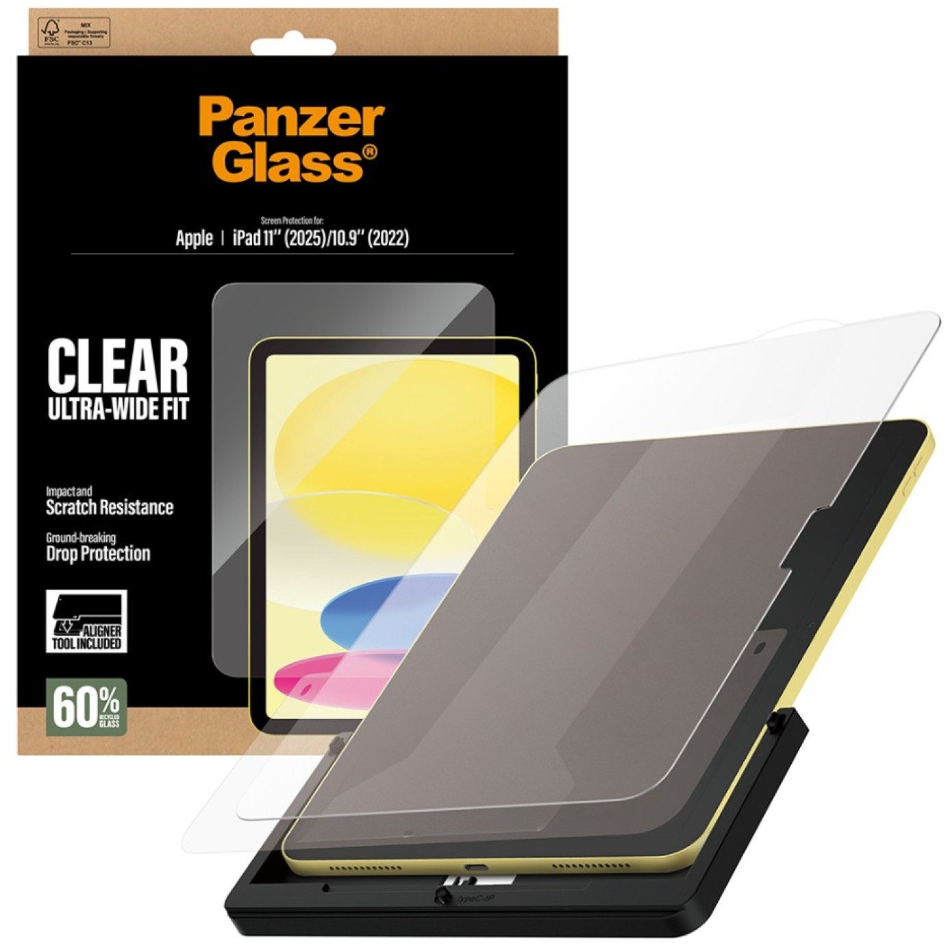 PanzerGlass - Ochrana obrazovky pro tablet - ultraširoký strih, s nástrojem FASTFIT - sklo - prusvitná - pro Apple 10.9-inch iPad (10. generace); iPad (A16)