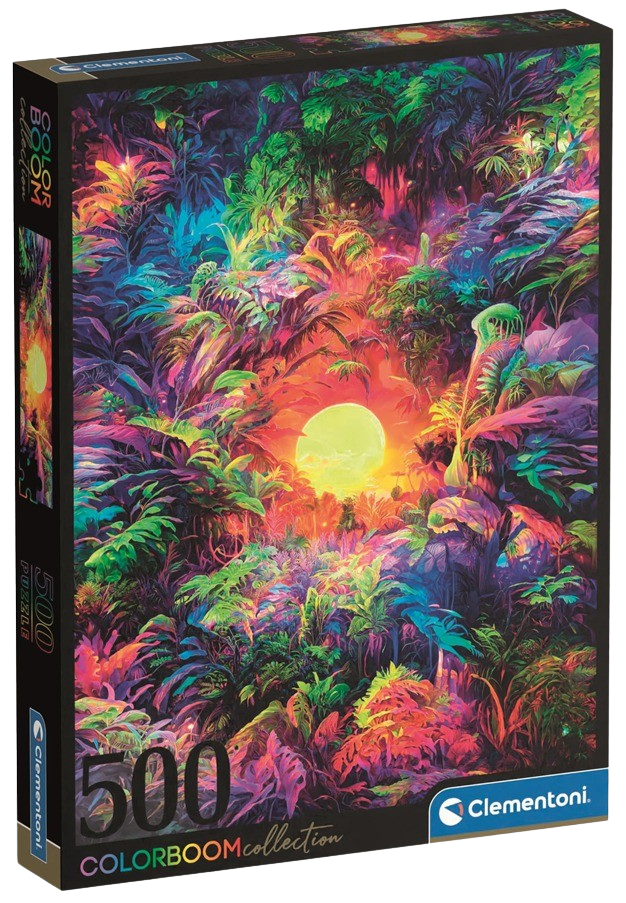 Clementoni - Puzzle 500 Color Boom Psychedelic Jungle Sunrise
