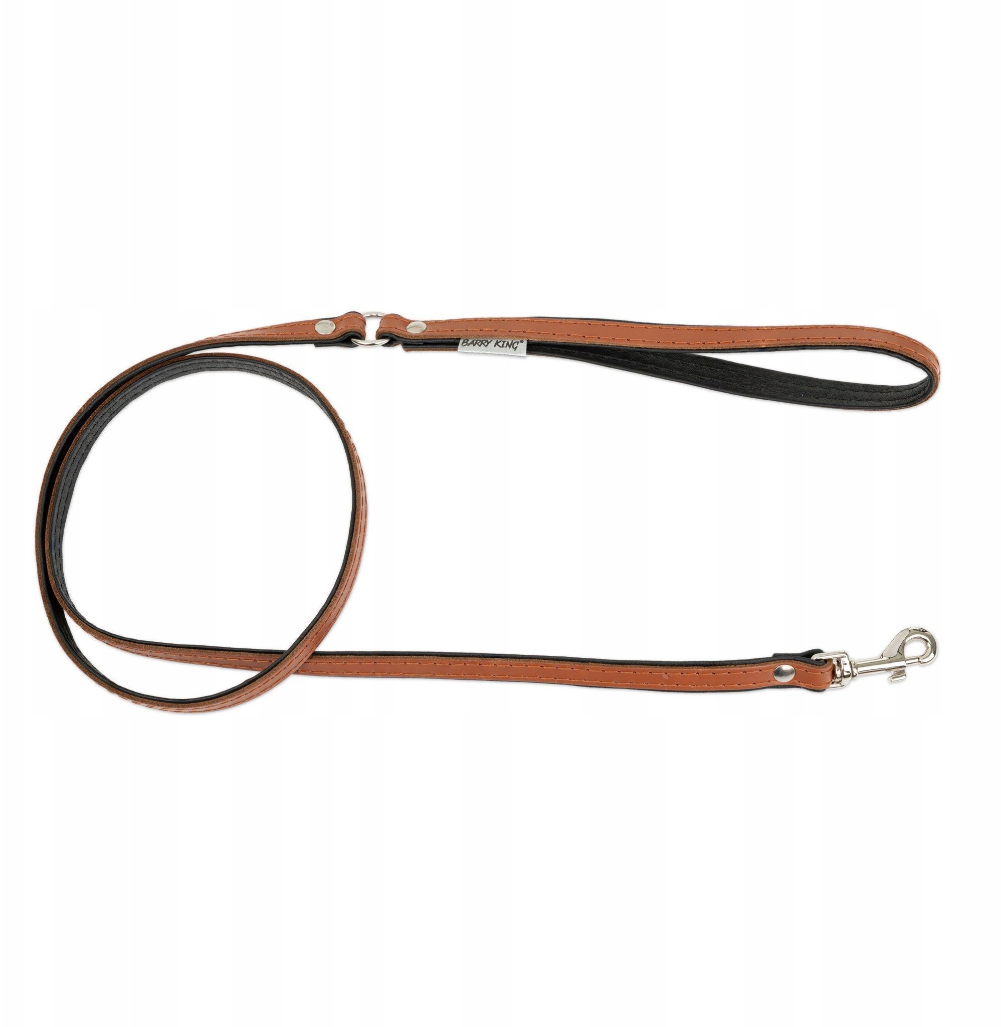 Collar Kožené vodítko pro psy, koňakové/černé, střední délka, 20 mm/120 cm