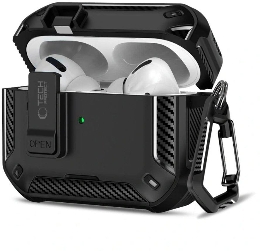 4kom.pl TECH-PROTECT CARBONOX MAGSAFE APPLE AIRPODS PRO 3 ČERNÁ