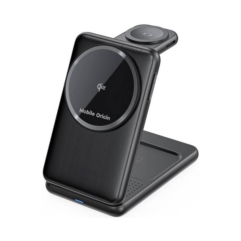 Mobile Origin 3in1 Foldable Qi2 Charger PW8 - Black