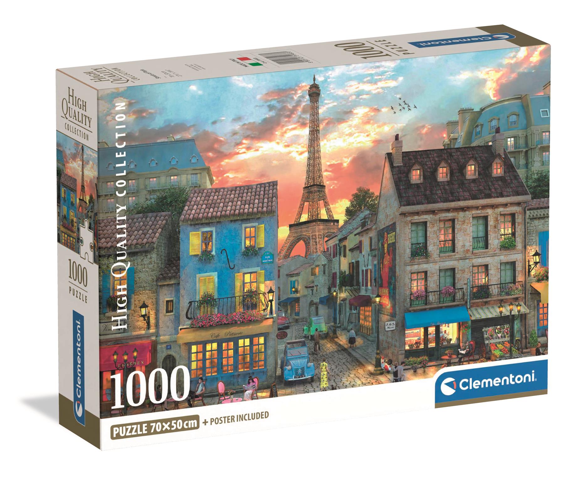 Clementoni - Puzzle 1000 Ulice Paříže