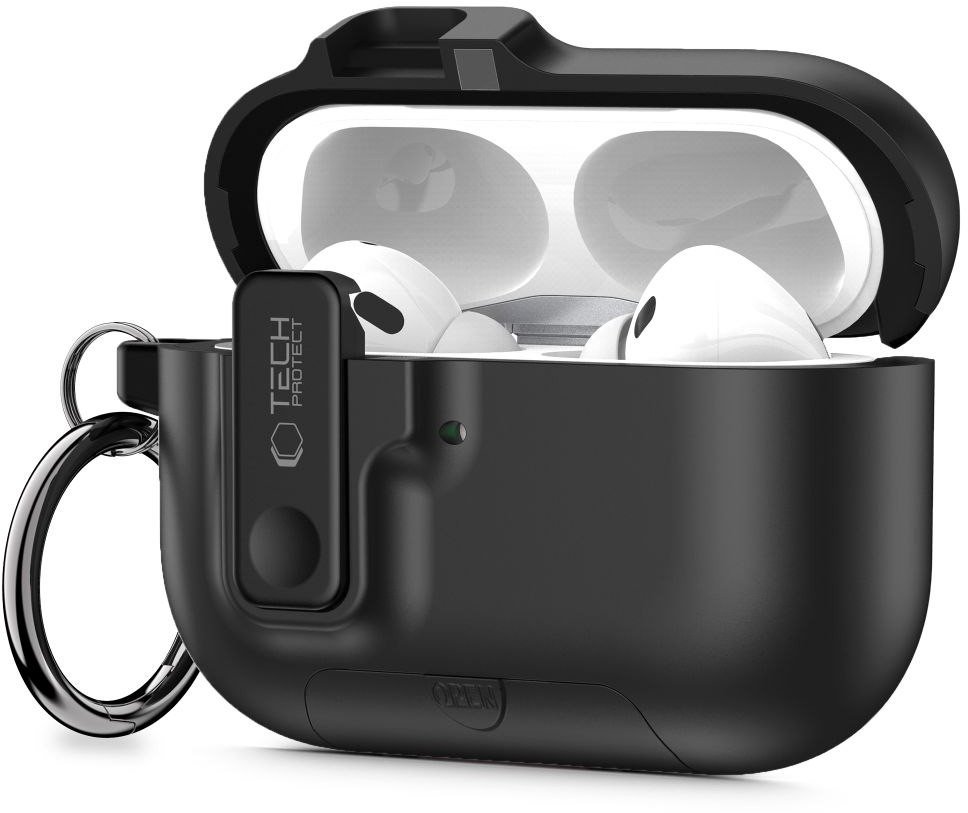 4kom.pl TECH-PROTECT SLIM HOOK PRO APPLE AIRPODS PRO 3 ČERNÝ