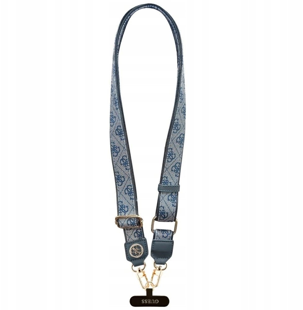 Guess Universal CBDY 4G Tether Patch Strass Metal Logo Blue Lanyard