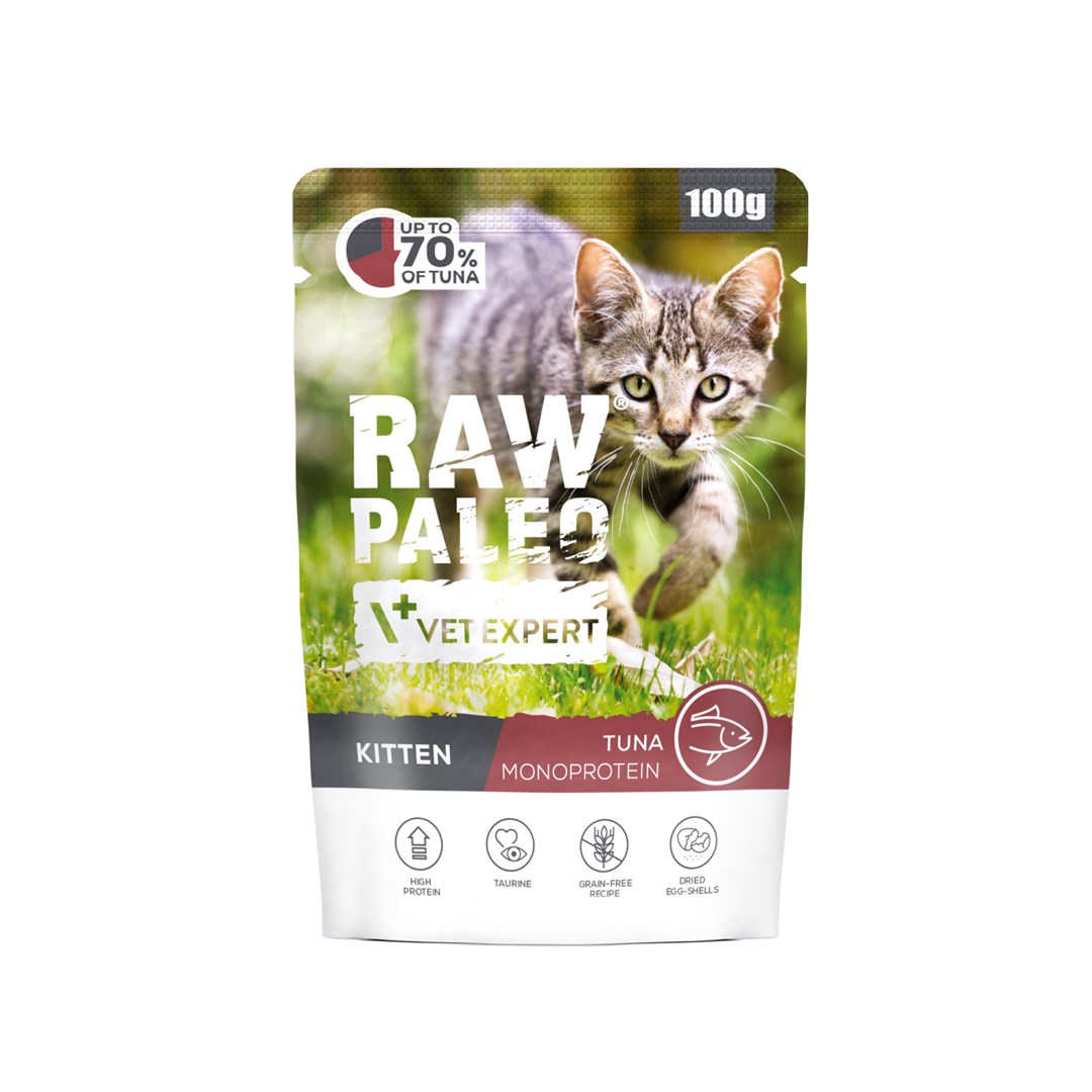 VetExpert Raw Paleo Kitten Tuna - mokré krmivo pro kočky - 100g