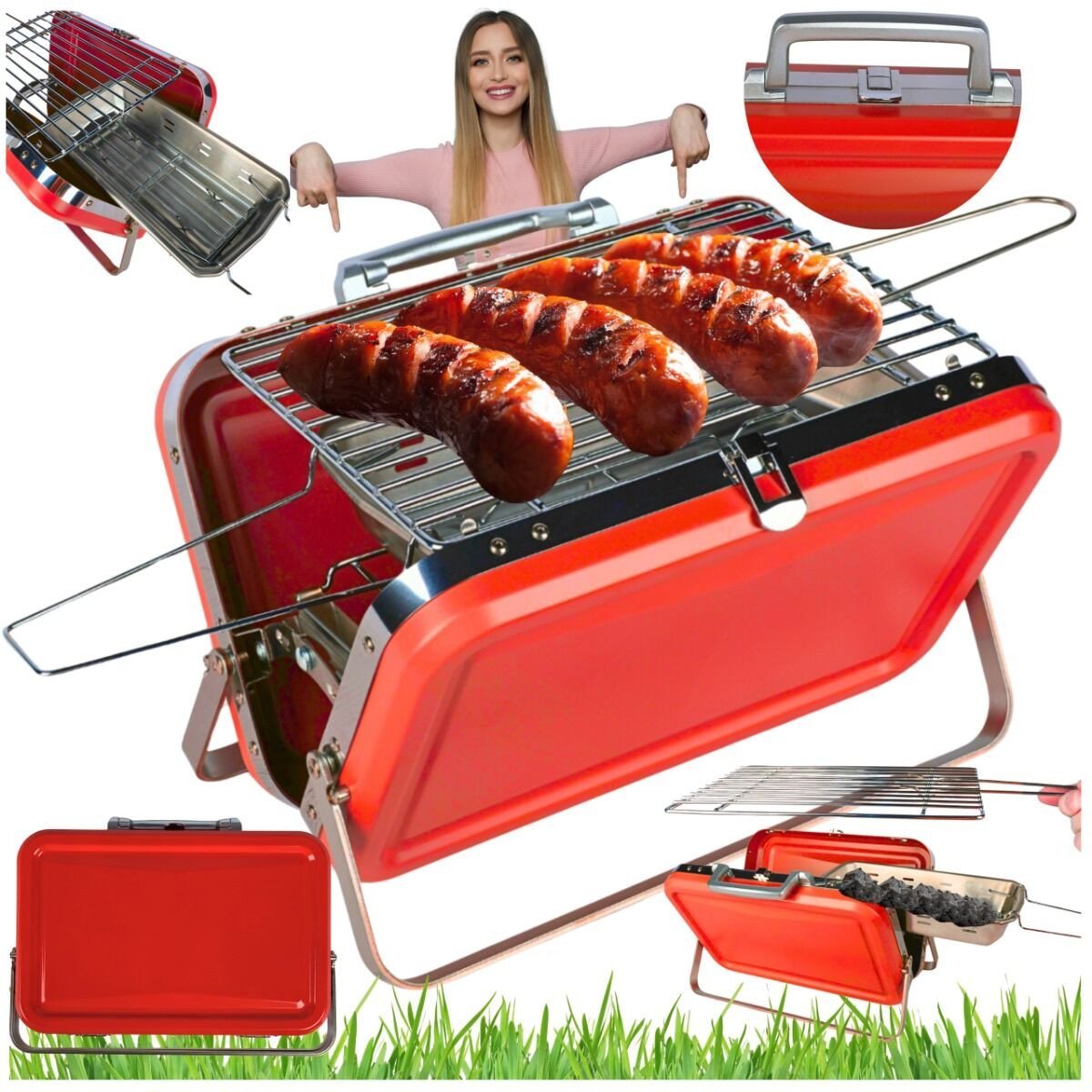 NoName DH Garden Grill Opal S lux red mini gril červený