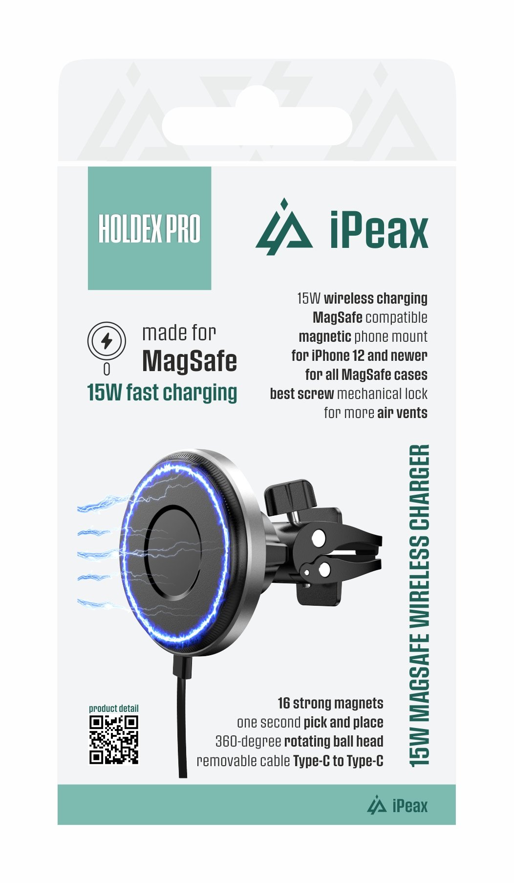Držák do auta s nabíjením MagSafe iPEAX Holdex Pro do větrací mřížky
