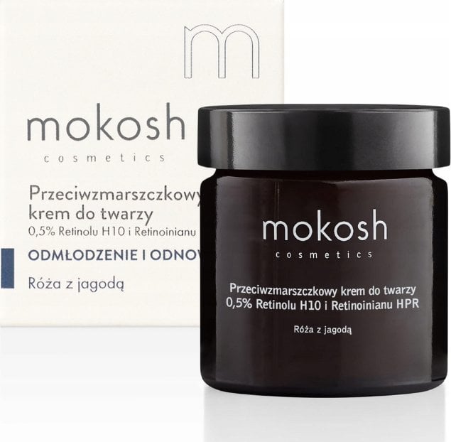 Mokosh krém na obličej proti vráskám 0,5% retinol H10 a retinoát HPR (komplex) růže s bobulemi