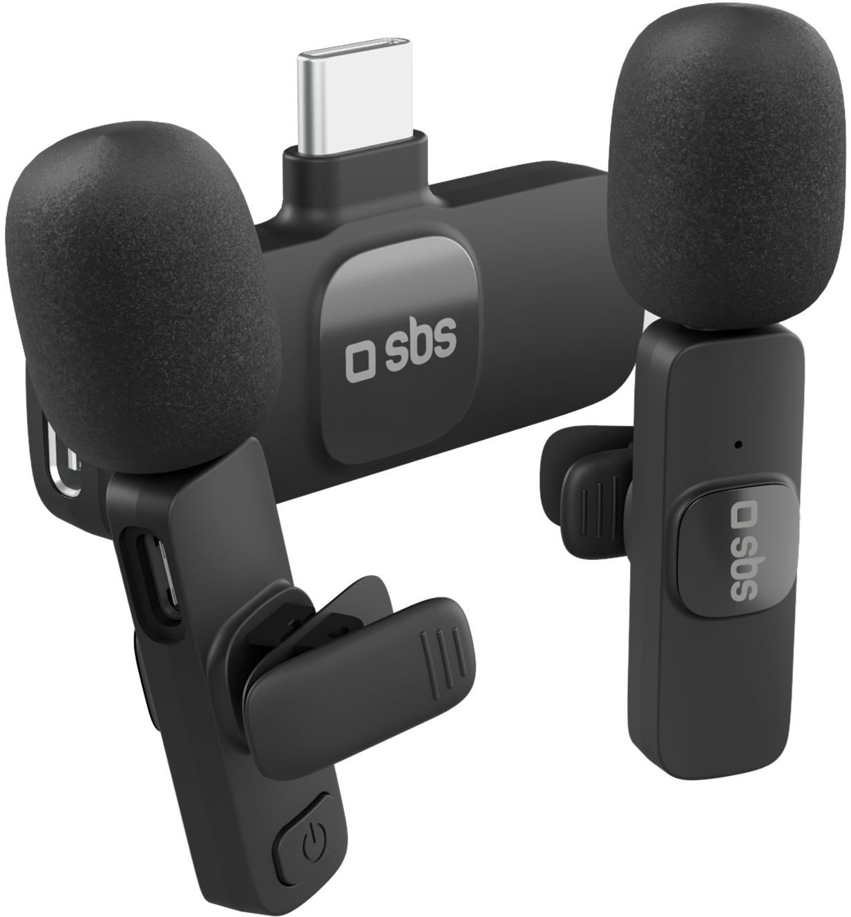 NoName Klopové mikrofony SBS s USB-C přijímačem 2 ks - černé