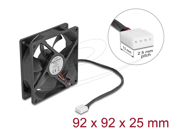 Axial Fan 24 V DC 92 x 92 x 25 mm black, Axial Fan 24 V DC 92 x 92 x 25 mm black