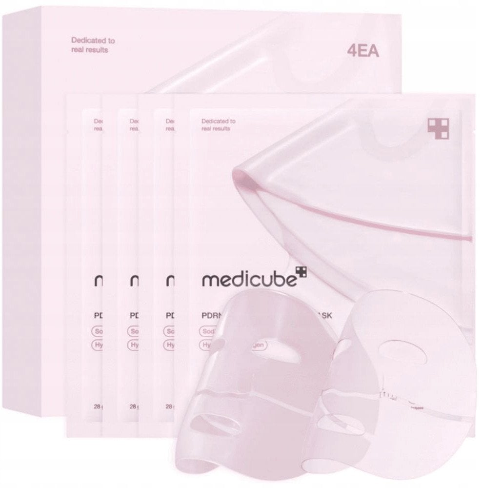 Apis MEDICUBE_PDRN Růžová kolagenová gelová maska kolagenová pleťová maska 4 ks