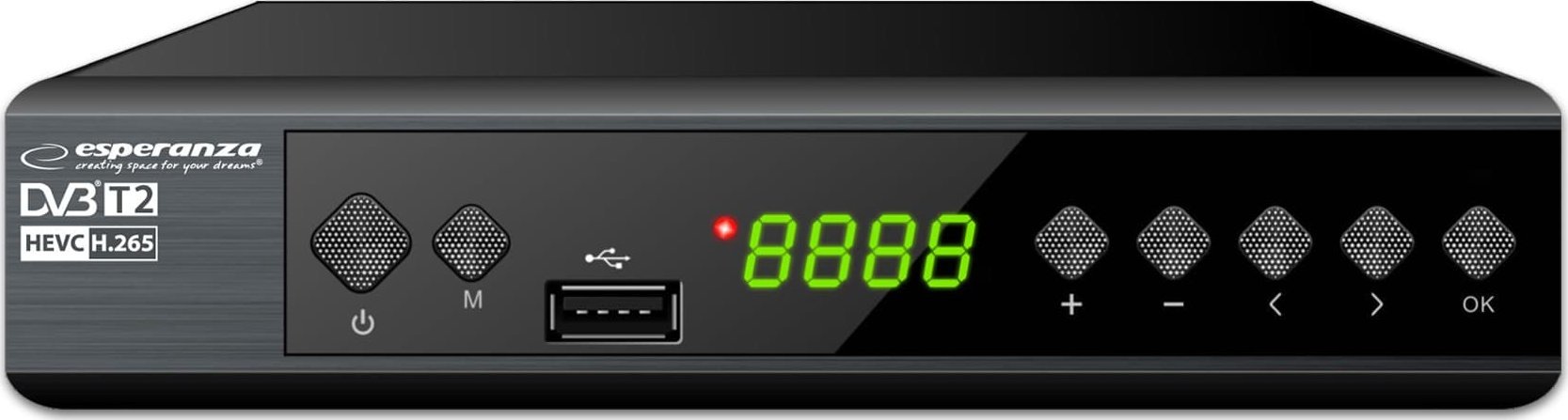 Esperanza Digitální tuner/dekodér DVB-T2 H.265/HEVC