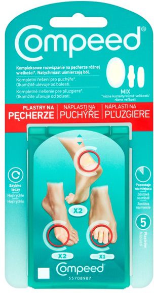 Johnson & Johnson Compeed náplasti na puchýře, směs 5 ks/1 balení