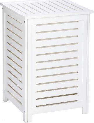 Wenko koš na prádlo Oslo 45 x 65 cm dřevěný bílý 2 kusy