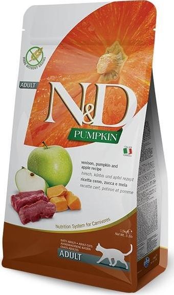 N&D PUMPKIN CAT Venison & Apple 1,5kg granule pro kočky