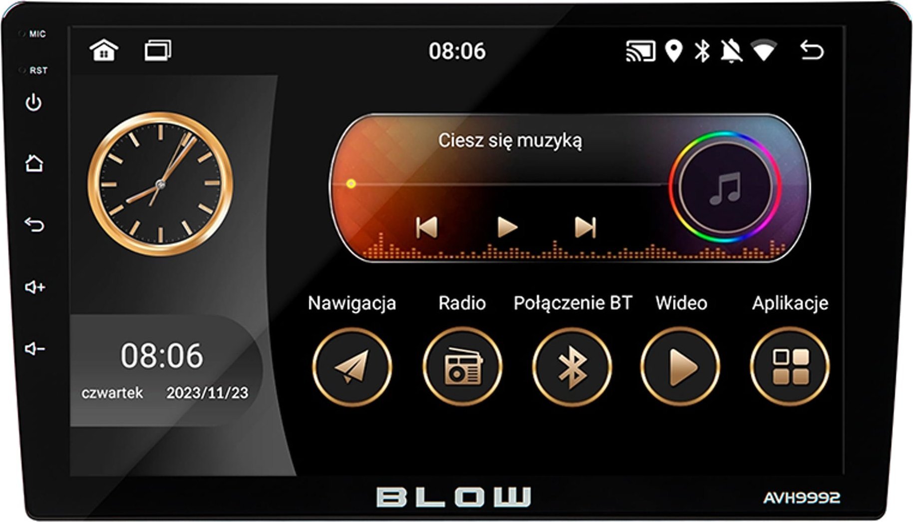 BLOW AVH-8960 1DIN RDS autorádio MP3/USB/micro SD/BLUETOOTH + USB-C