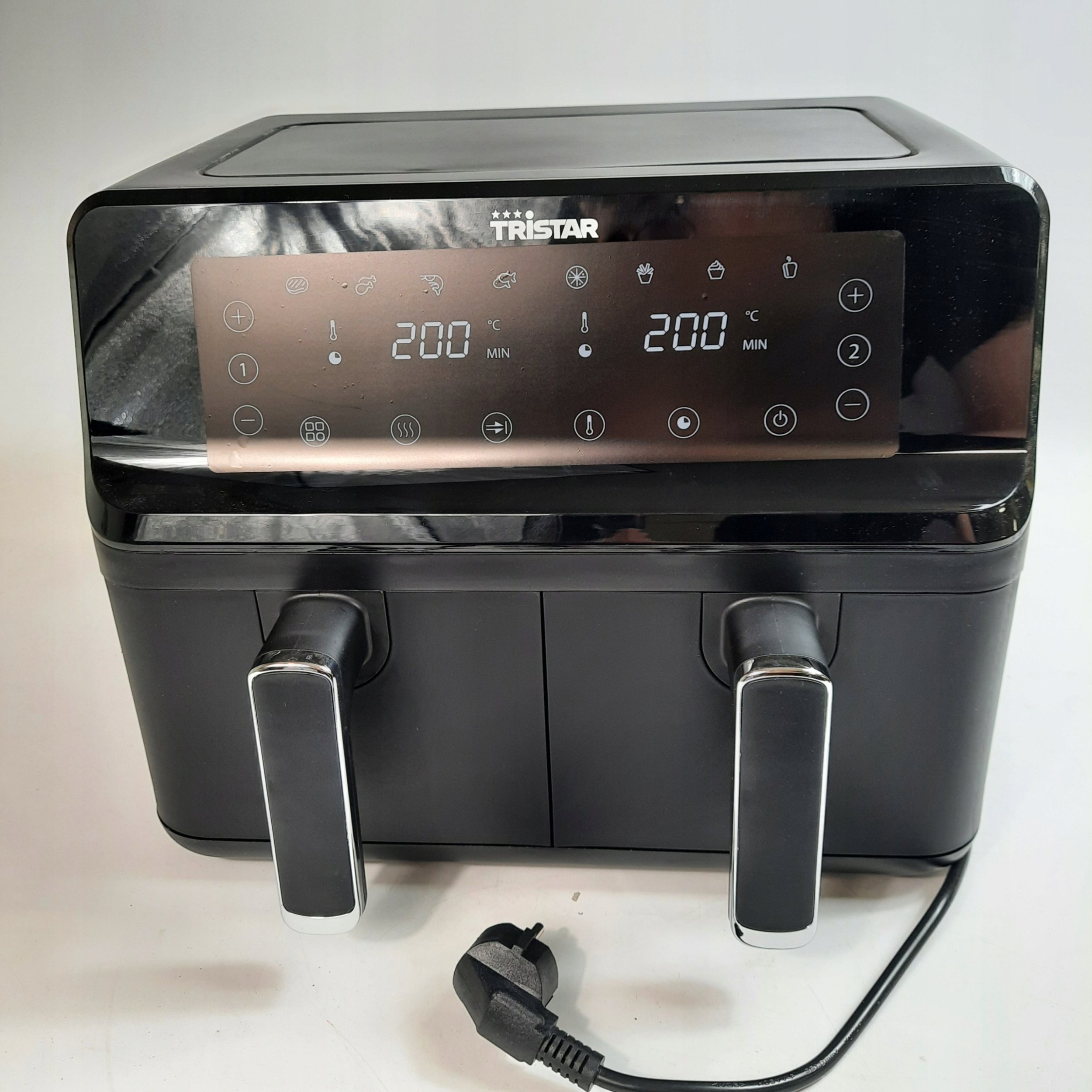 Tristar Horkovzdušná fritéza s dvojitým košem | FR-9026 | Výkon 2700 W | Objem 8 l | Černá