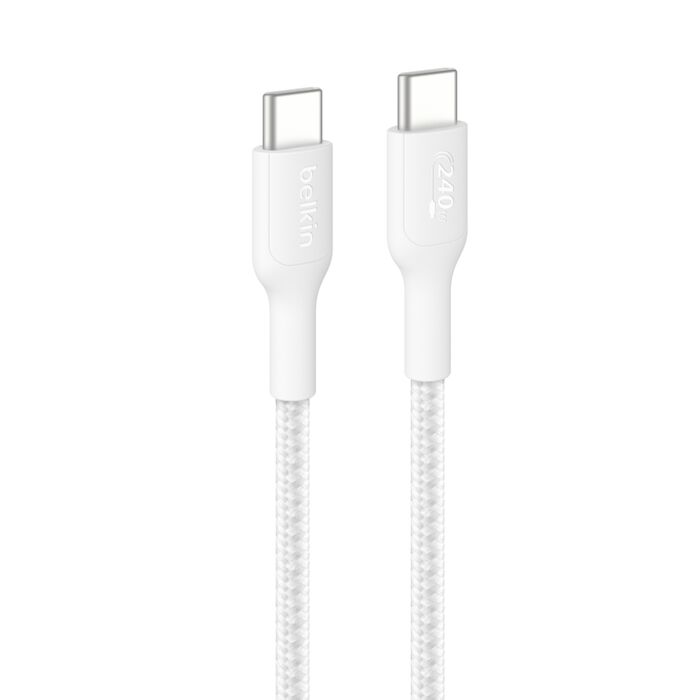 Belkin Kabel USB-C/USB-C 240W 1 m opletený, bílý CAB025hq1MWH