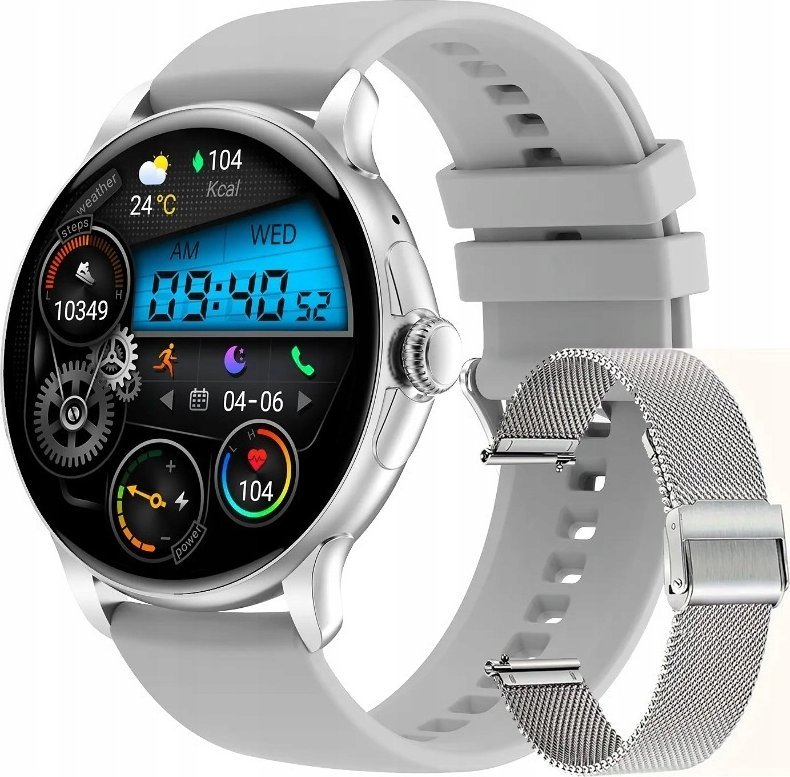 Rubicon Chytré hodinky SmartWatch Rubicon RNCF35 stříbrné, upozornění na hovory, BT Call.