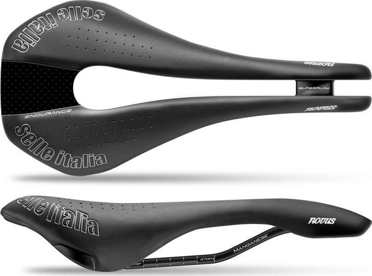 Selle Italia Sedlo SELLE ITALIA NOVUS SUPERFLOW ENDURACE TM S (shoda tloušťky - S3) manganová trubice 7, duro-tek, černá (NOVINKA)